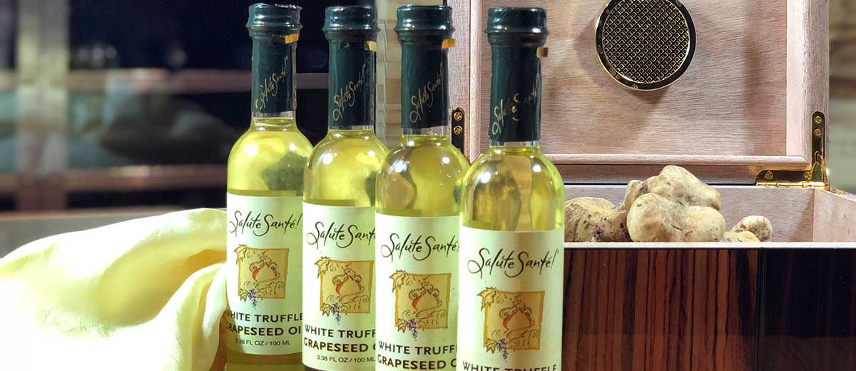 Pasta finished with a drizzle of white truffle grapeseed oil