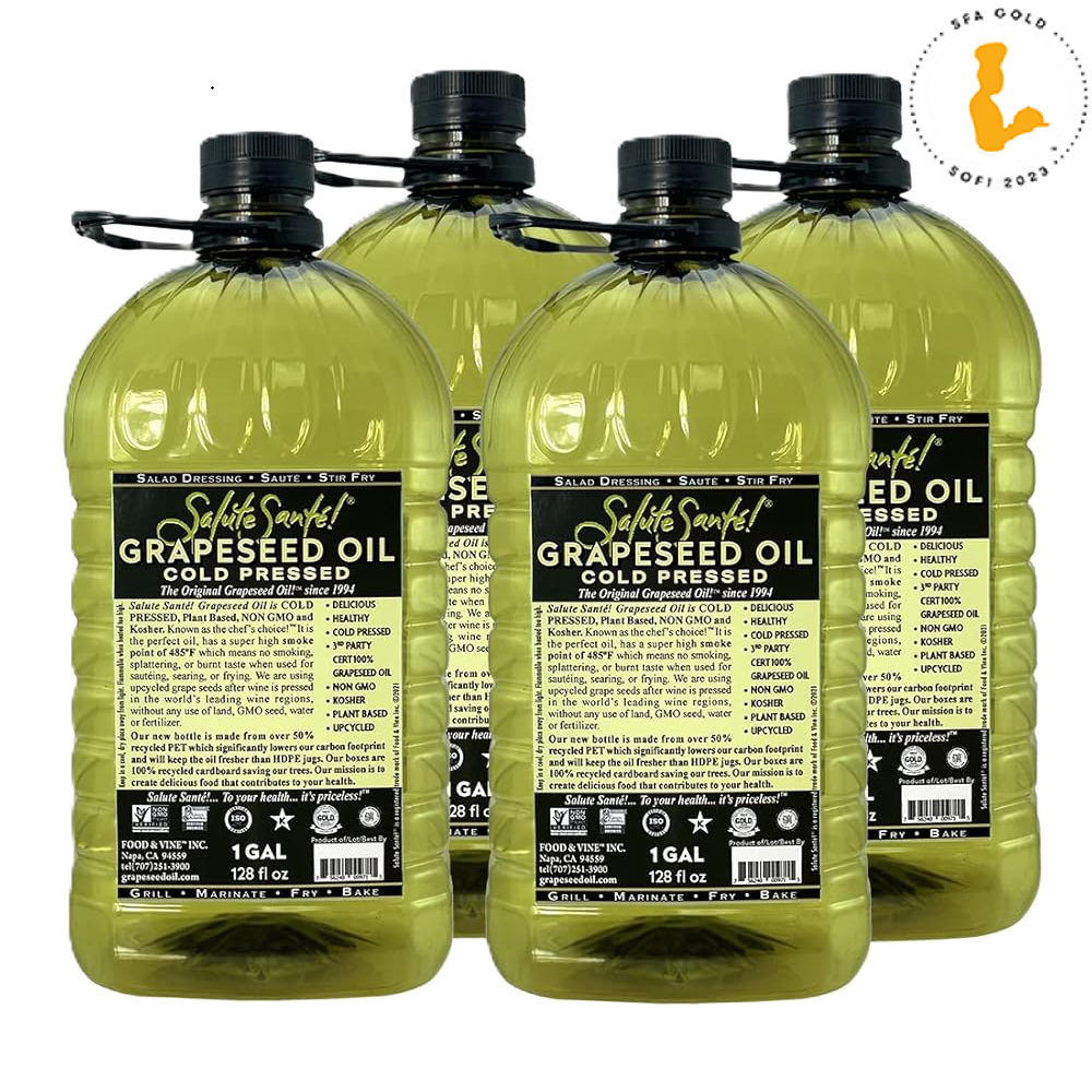 COLD PRESSED GRAPESEED OIL 1 GAL 4-Pack