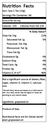 COLD PRESSED GRAPESEED OIL 1L CAN