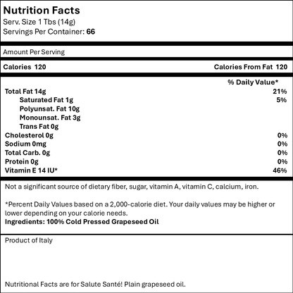 COLD PRESSED GRAPESEED OIL 1L CAN