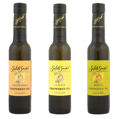Roasted Garlic, Lemon, Basil Grapeseed Oil TRIO