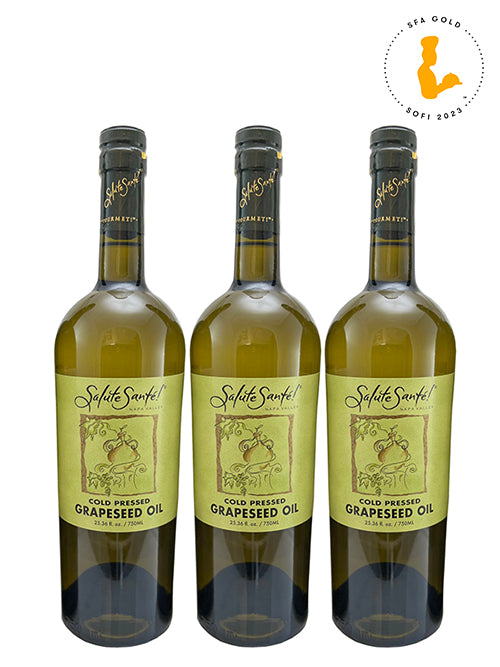 COLD PRESSED GRAPESEED OIL 750ML GLASS BOTTLE 3-PACK