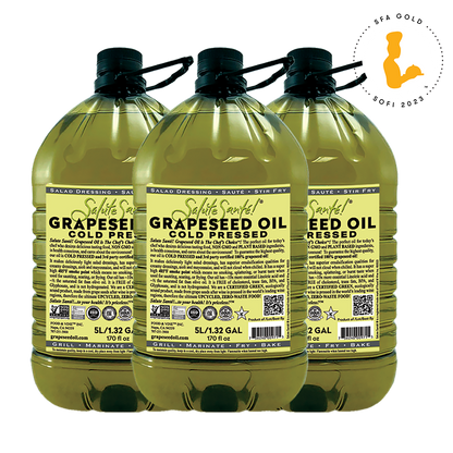 COLD PRESSED GRAPESEED OIL 5 LITER PET 3-Pack