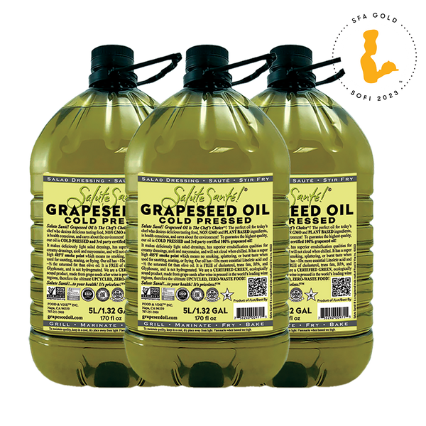 COLD PRESSED GRAPESEED OIL 5 LITER PET 3-Pack – Salute Santé!