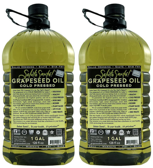 COLD PRESSED GRAPESEED OIL 1 GAL 2-Pack