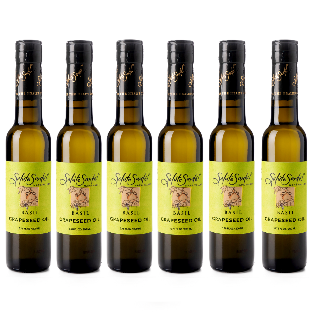 Basil Grapeseed Oil 200ml bottle 6-PACK