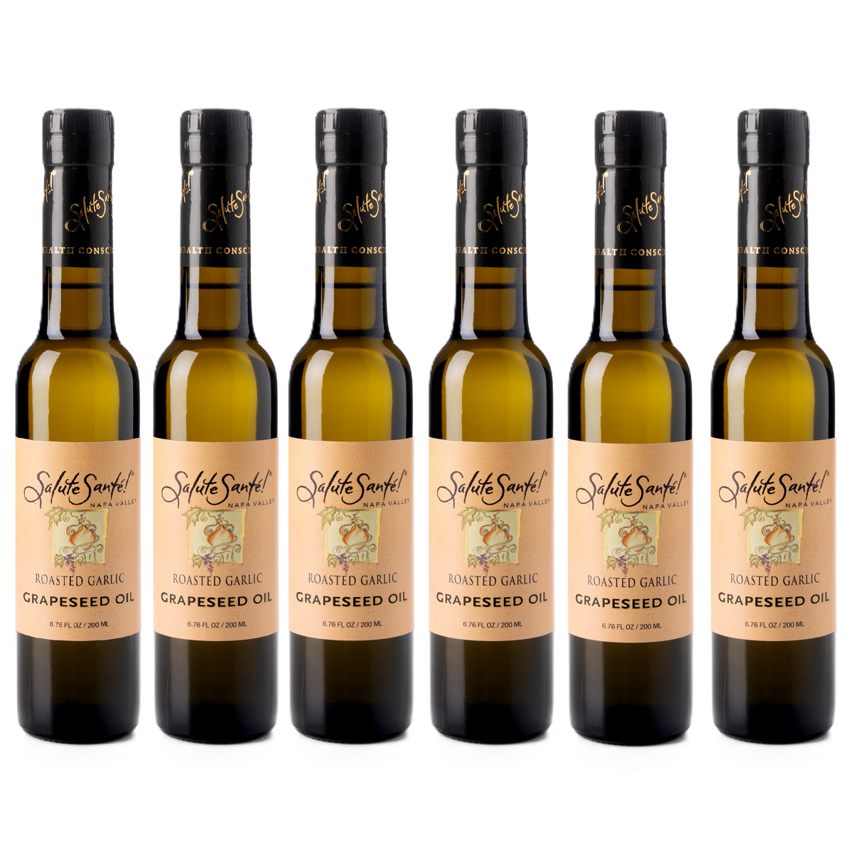 Roasted Garlic Grapeseed Oil 200ml bottle 6-PACK