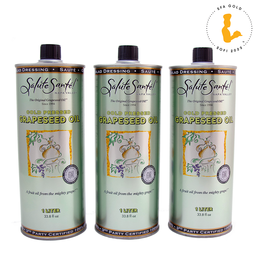 COLD PRESSED GRAPESEED OIL 1L CAN 3-PACK
