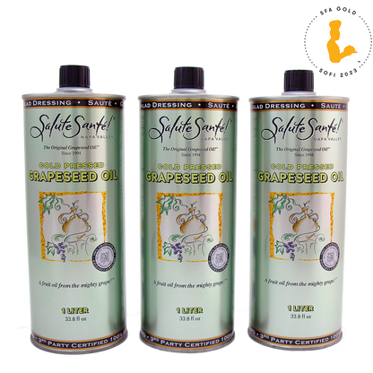 COLD PRESSED GRAPESEED OIL 1L CAN 3-PACK