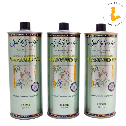 COLD PRESSED GRAPESEED OIL 1L CAN 3-PACK