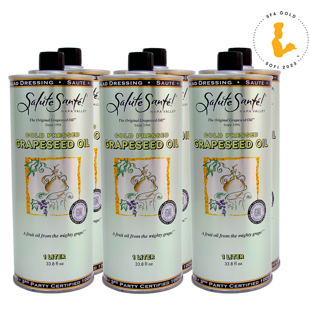 COLD PRESSED GRAPESEED OIL 1L CAN 6-PACK